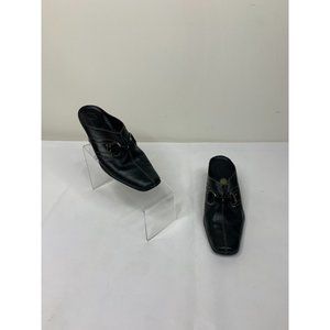 A2 by Aerosoles Womens 6 Black Slip On Heels Shoes